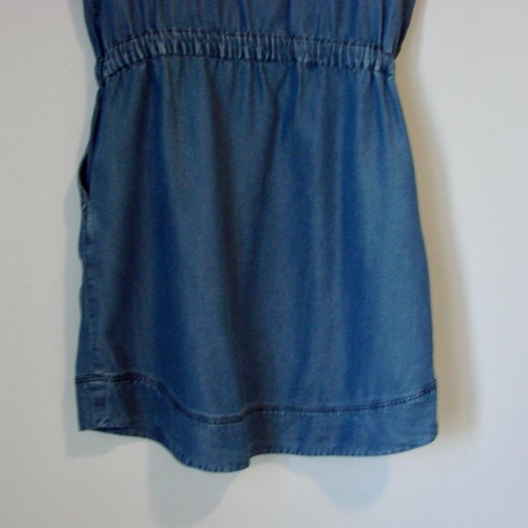 J. Crew Chambray Denim Dress Blue Preppy Tencel Short Sleeve Mini Size Small - Picture 13 of 16
